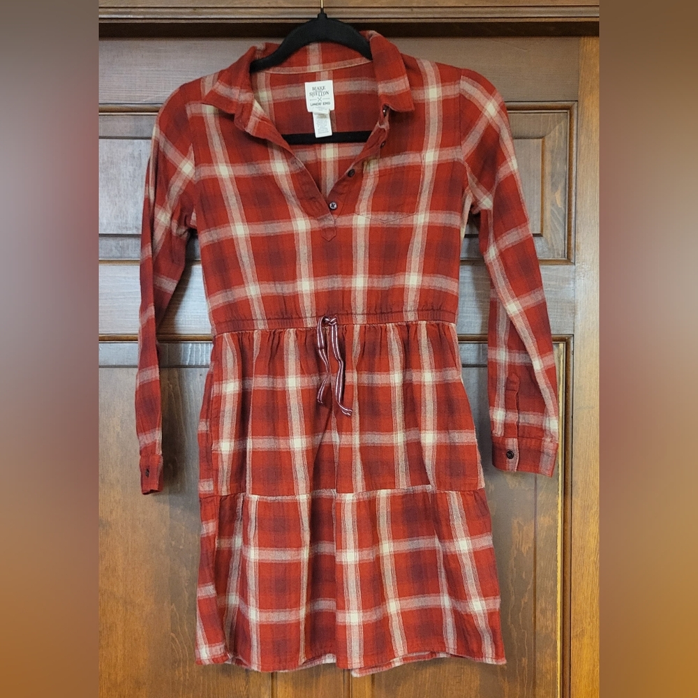 LANDS END X BLAKE SHELTON Girls Flannel Dress Size Large